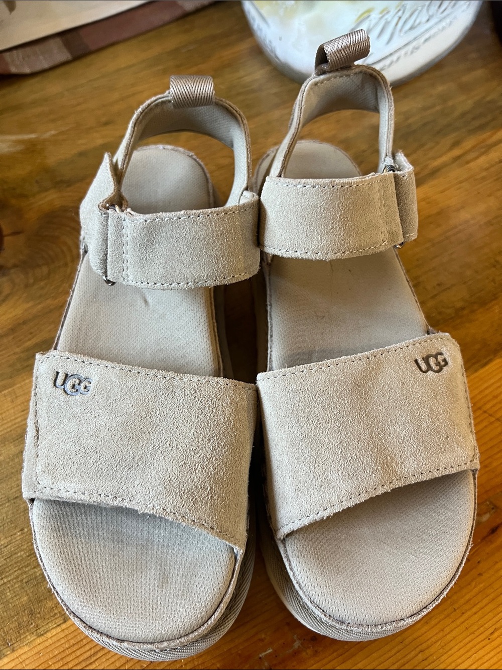 UGG Women’s Size 6 Suede Velcro Strap Sandals